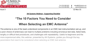 EMC天线检查表